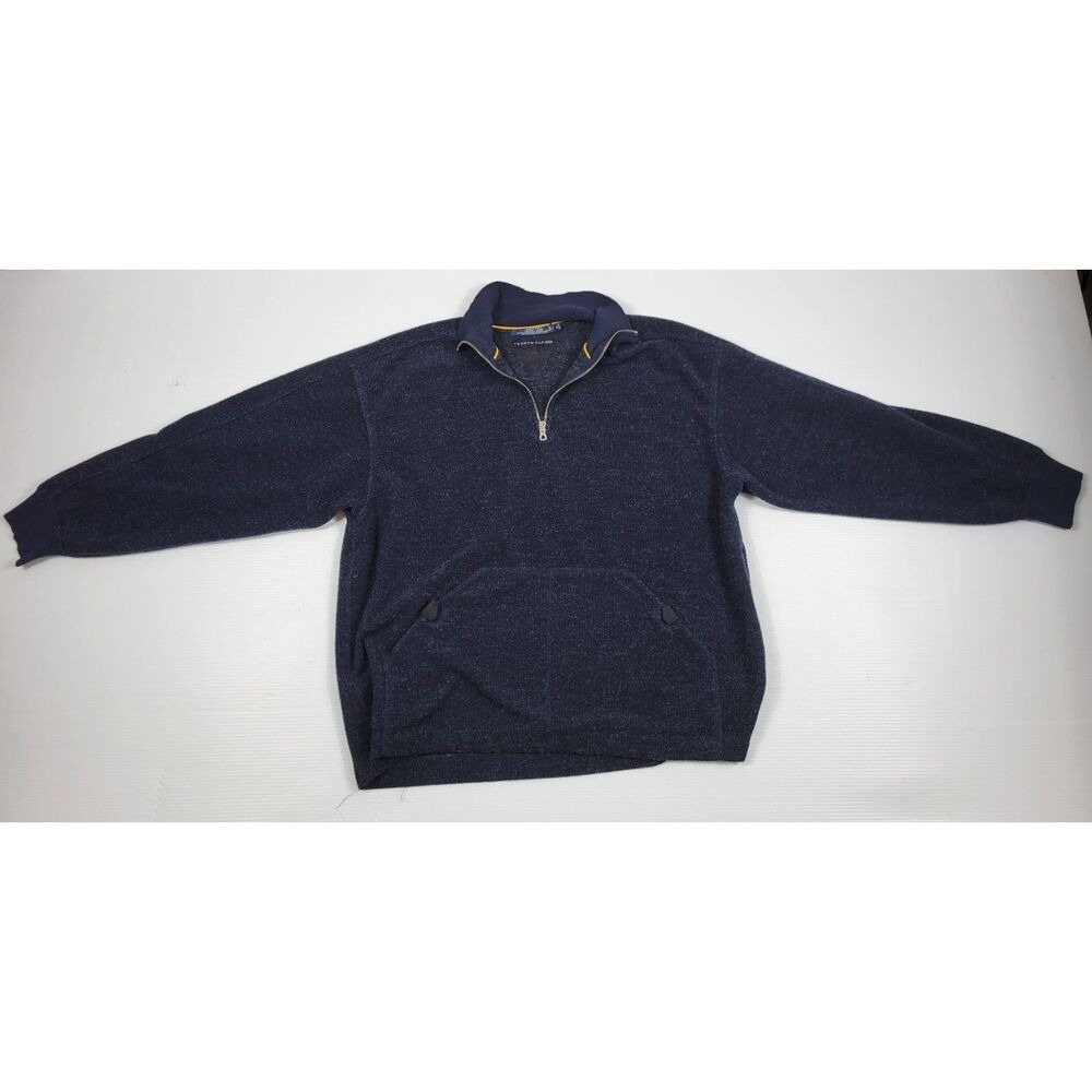 Vintage Tommy Hilfiger Men's Xl Pullover Blue Sweater W/ 1985 Thr Racing Patch